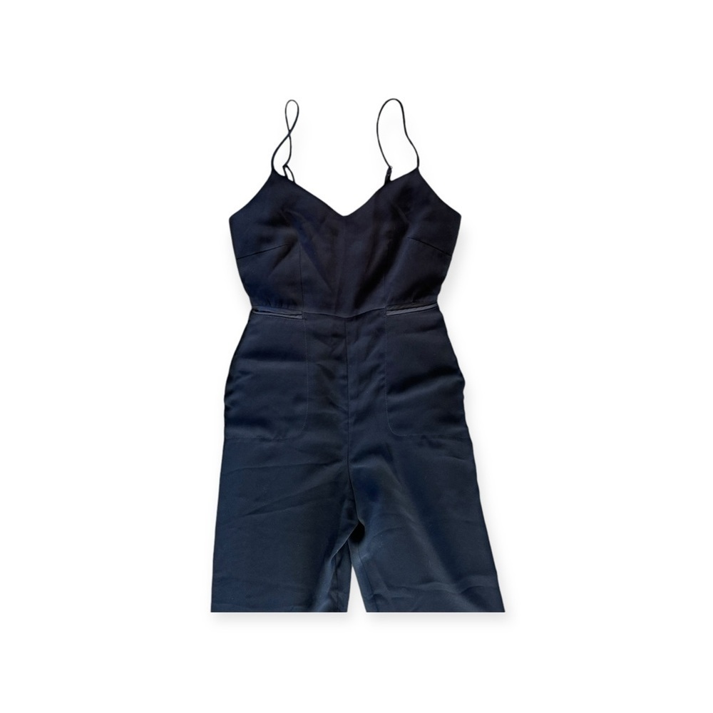 Maeve Anthropologie jumper jumpsuit black sleeveless open side cut out 0 Petite - Picture 2 of 6